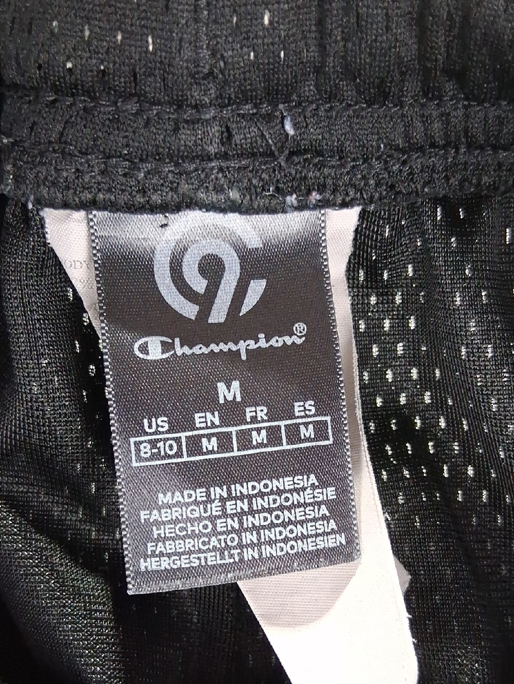 Boys Champion Black Athletic Mesh Shorts Size Medium (8/10) With Pockets - Picture 2 of 9